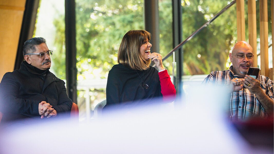 People sitting on stage