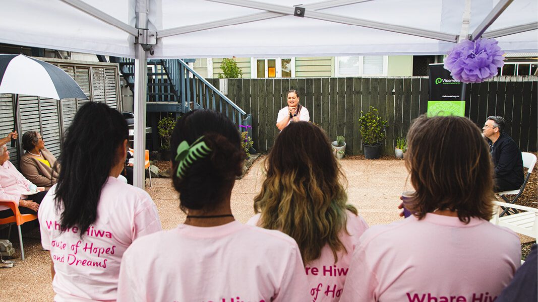 Girls wearing pink tees