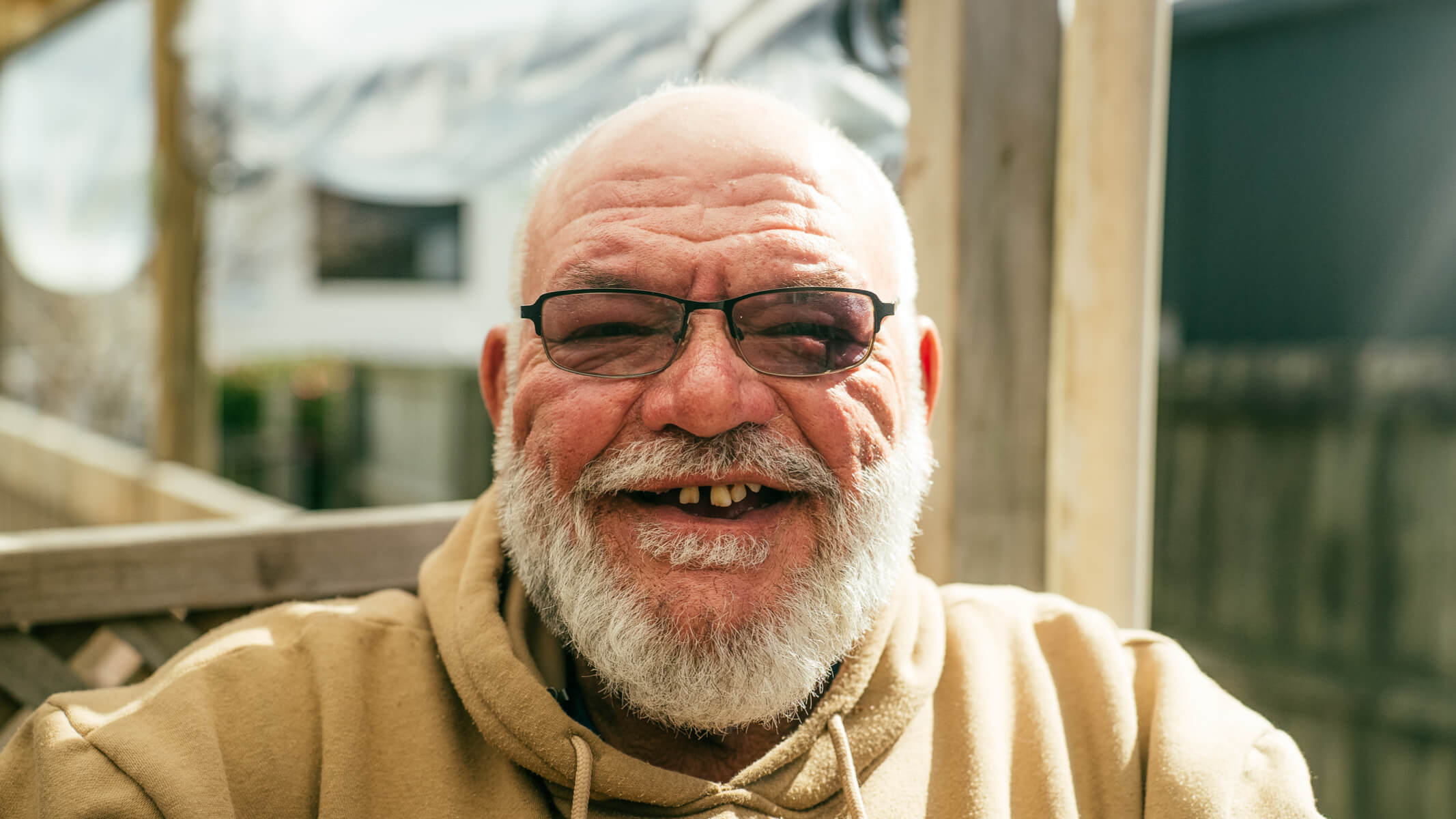 Man sitting outside